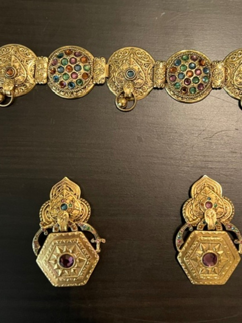VINTAGE Ottoman-Style Gilt Metal Gold-Tone Jewelry Set